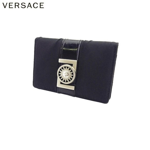 VERSACE Commuter Pass Nylon x Enamel Leather Authentic Used - Picture 2 of 9